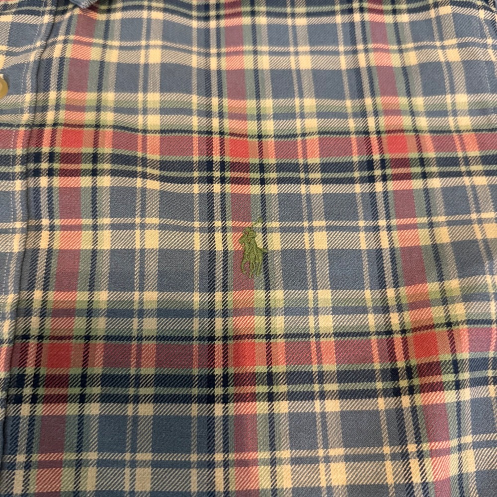 Ralph Lauren Classic Fit Mens XL Plaid Button Down Shirt Blue Red Yellow Cotton - Picture 2 of 11